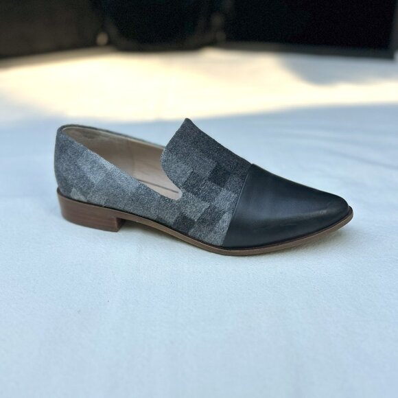 Kelsi Dagger Brooklyn Amber Wool and Leather Slip On Loafers - Picture 1 of 6